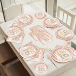 Table setting demonstration with Chunnin party supplies