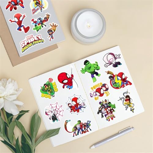 Close up of high quality vinyl Spiderman sticker details