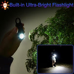 LED flashlight feature active on Mosaic personal safety alarm