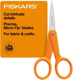 Fiskars 98087097J Curved Craft Scissors, 4 Inch, steel and orange - Image 9