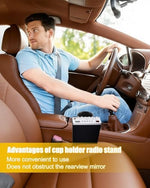 JUFWKO anti tilt dual function communication radio holder with drink storage.