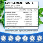 Chetjbur 11 Billion CFU oral health lozenges label details