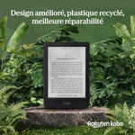 Rear view of the Kobo Clara BW eReader highlighting recycled plastic finish