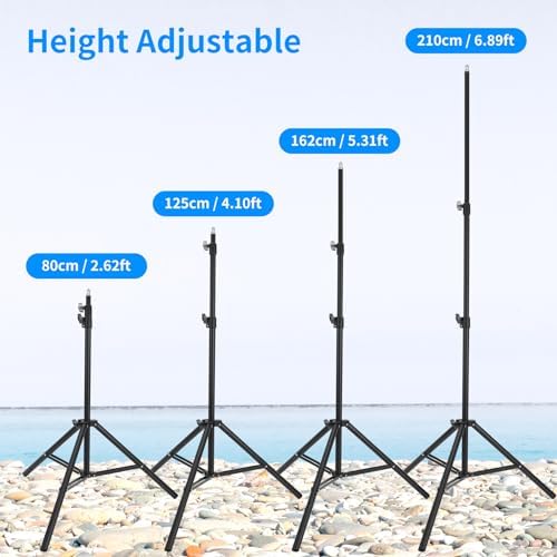 Anautin adjustable video tripod stands showing the secure locking mechanisms on the main vertical column.
