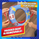 Close up view of the removable soft cushion padding on the toddler training ring.
