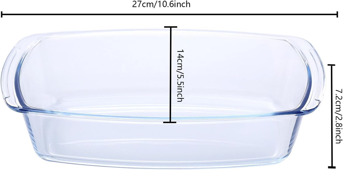 ATRDTO rectangular borosilicate glass baking mold overhead angle