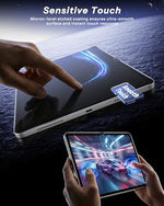 Close up of Sparin tempered glass thickness on iPad