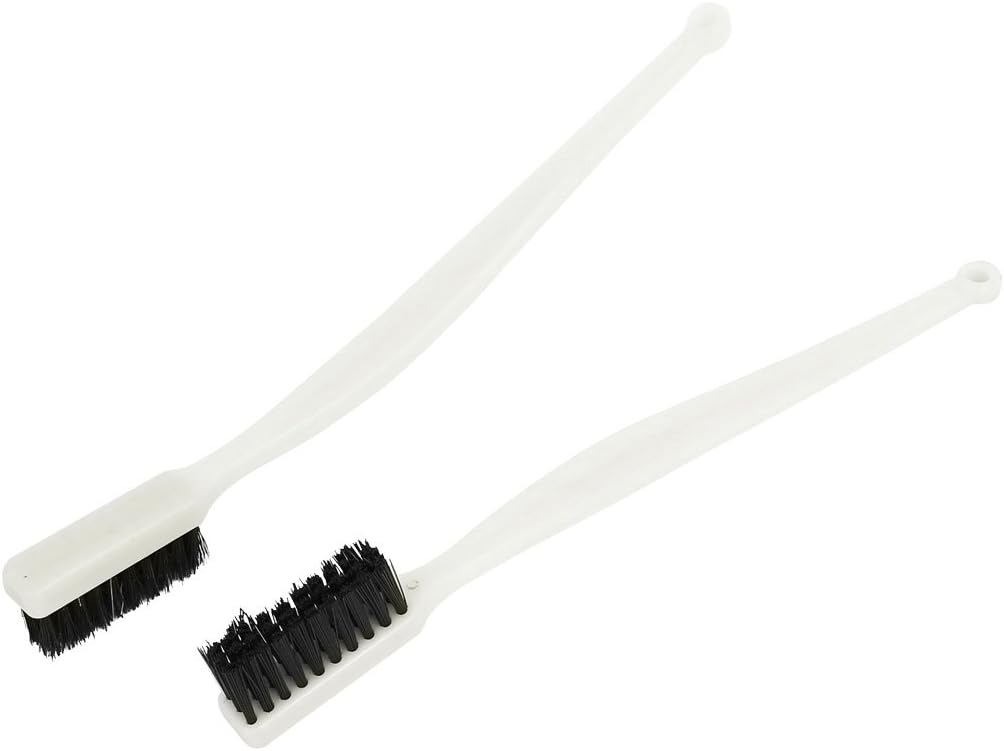 Aexit plastic curved handle detail cleaning brush set showing hanging hole feature