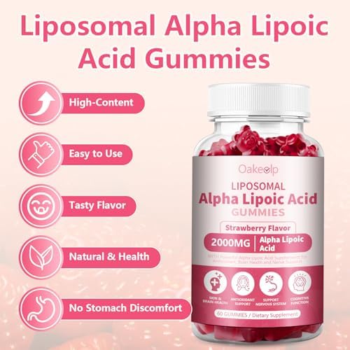 Back label of Oakevlp liposomal alpha lipoic acid 120 count pack detailing vegetarian ingredients and directions