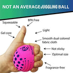 DSJUGGLING pink soft Lycra fabric practice juggling balls close up