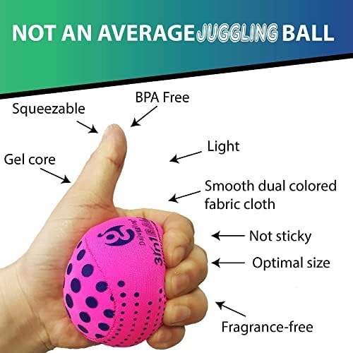 DSJUGGLING pink soft Lycra fabric practice juggling balls close up