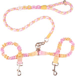 Double Dog Leash - Tangle-Free Dual Leash with 360 degrees Swivel, Shock Absorbing Bungee, Reflective Stitching & Hand-Braided Main Rope (Supports Up to 440 lbs, Pink) - Image 12