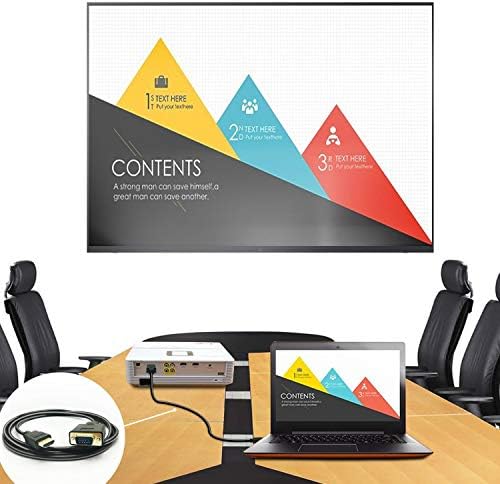 Six feet long black video converter cord highlighting the fifteen pin male connector layout