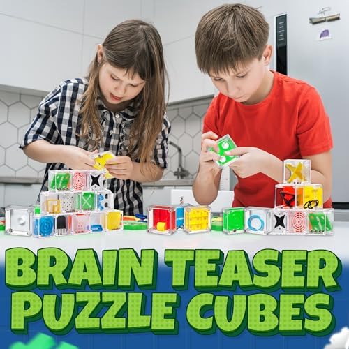 Assortment of various colorful Bedwina mini puzzle boxes displaying different internal maze configurations