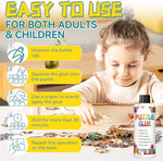 Paistely puzzle glue kit components for puzzle preservation