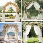 Elegant ivory ceremony fabric hanging vertically on a party reception stage