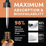 Liquid glutathione drops bottle with dropper for easy dosage