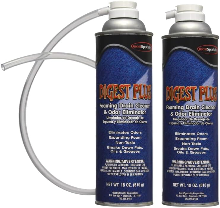 Quest Specialty DIGEST PLUS Foaming Drain Cleaner and Odor Eliminator, 2 count - Image 1