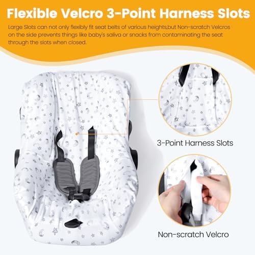 Orzbow cotton car seat liner installed on travel system
