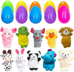 Ten different animal finger puppet designs including panda elephant and rabbit