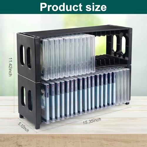 Alavisxf Xx stackable ABS plastic media organizer units stacked vertically to maximize desk space