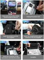 Plug and play installation diagram of the 4-channel non-destructive car audio processor.