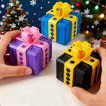 RAESOUL puzzle box prank gift container being disassembled with the included tool.