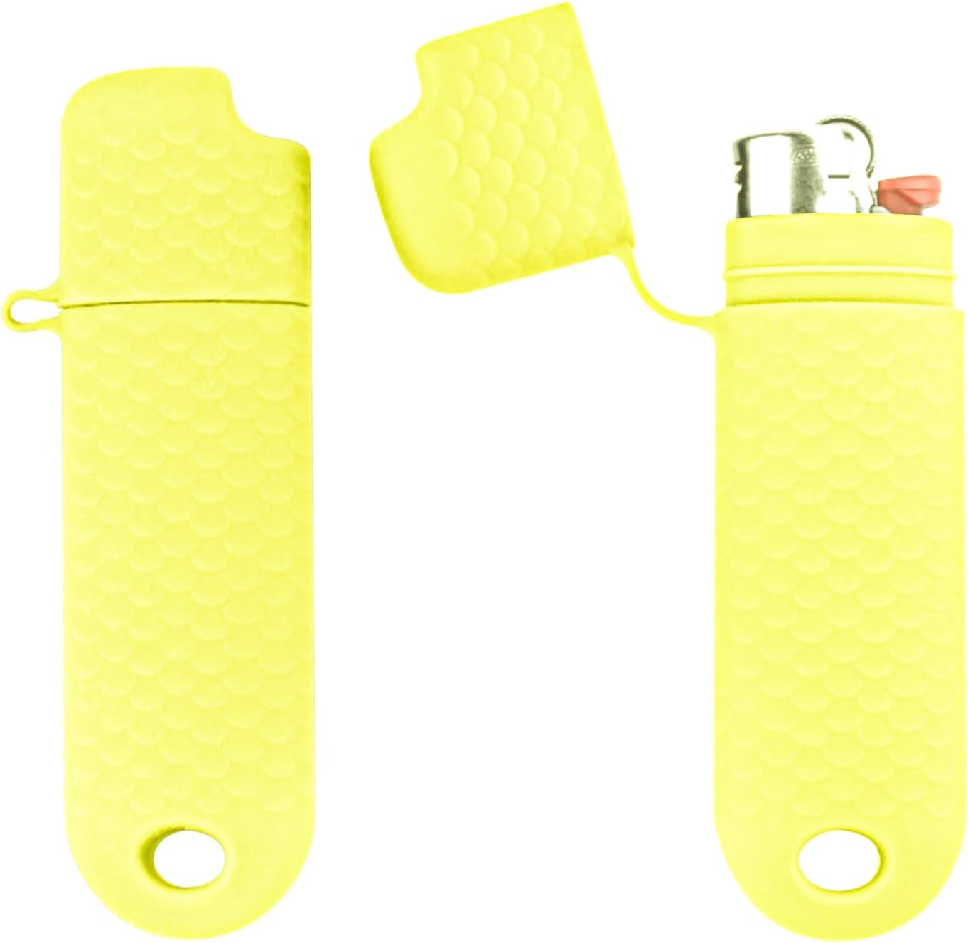Generic waterproof lighter case cover holder yellow pack of two front view