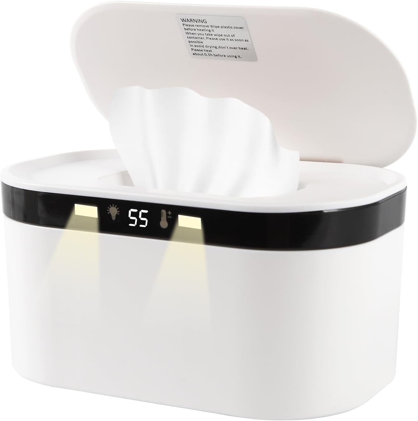 Tyj Baby Wipe Warmer front view with digital display