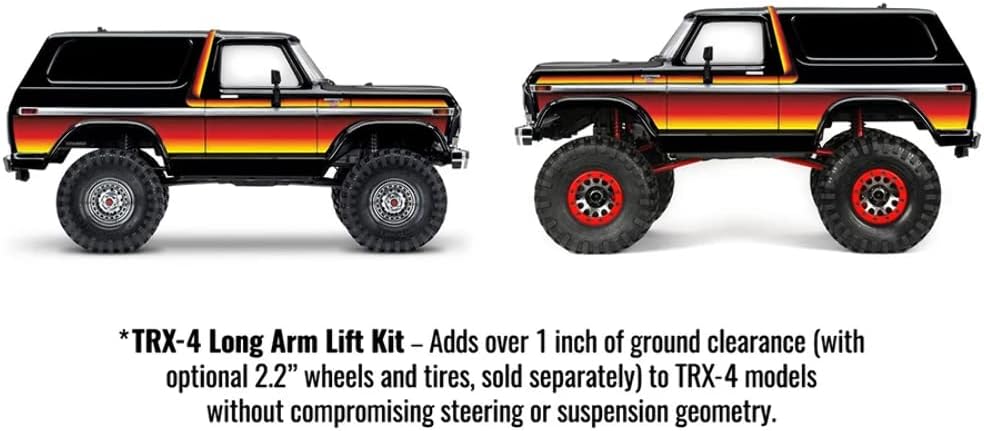 Traxxas TRX-4 Red Long Arm Lift Kit components including shocks and links