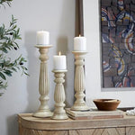 Deco 79 Candle Stands Wood Candle Holder, 18 by 15 by 12-Inch, Brown, Set of 3 - Image 6