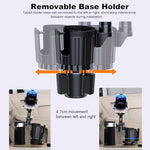 Universal device compatibility bracket holding an iPad and a smartphone securely.