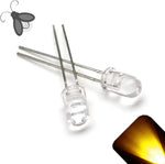 Lighthouse LEDs 5mm round top yellow gold breathing fading LED front view pack of 10