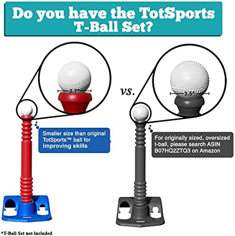 Toddler using Botabee replacement ball with T-ball stand