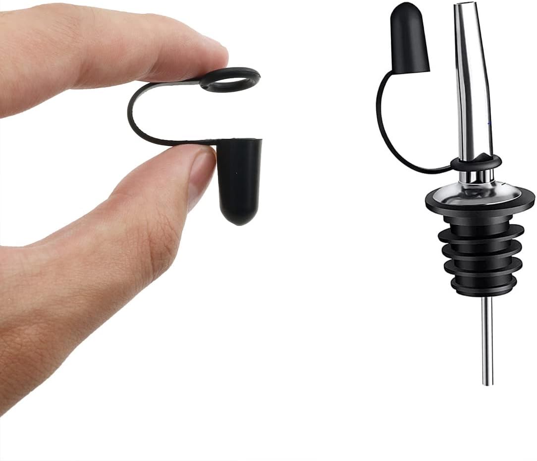 Package of 30 black bottle pourer dust caps