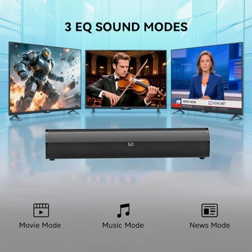 Fansbe Direct sound bar placed on a modern living room media console