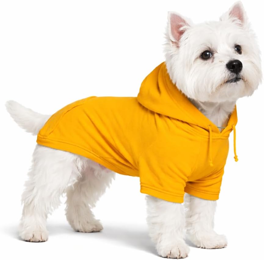 Lovelonglong blank basic dog hoodie front view orange small