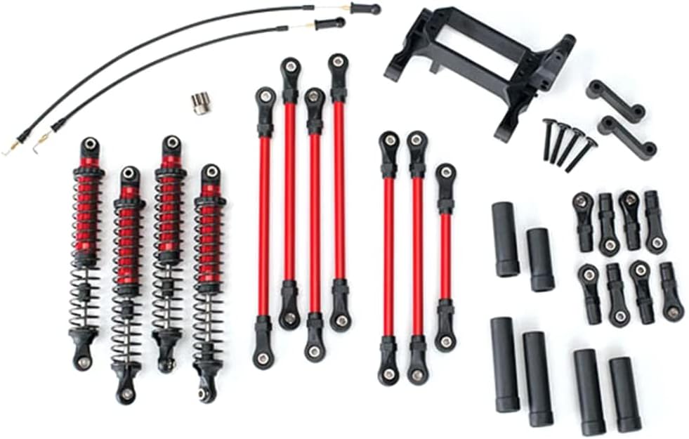 Traxxas 8140R TRX-4 Long Arm Lift Kit Red front view suspension upgrade