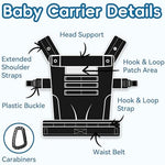 Close up of Yesybc baby carrier foldable headrest feature