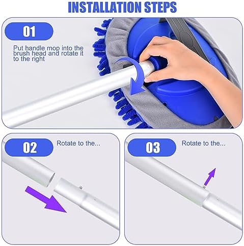 The complete LUKCOZMO car wash tool set laid out flat highlighting the extra mitt sponge and machine-washable mop heads.