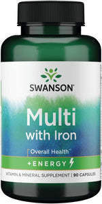 Swanson Active One Multivitamin with Iron front view bottle