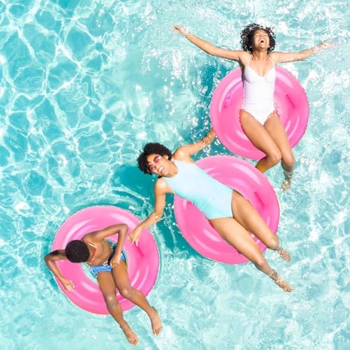 Top down view of Fysuimu 35 inch inflatable swim tube for teens