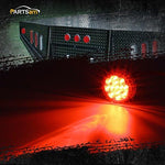 Partsam 12V sealed truck lamps displaying the integrated reflective lens pattern close up.