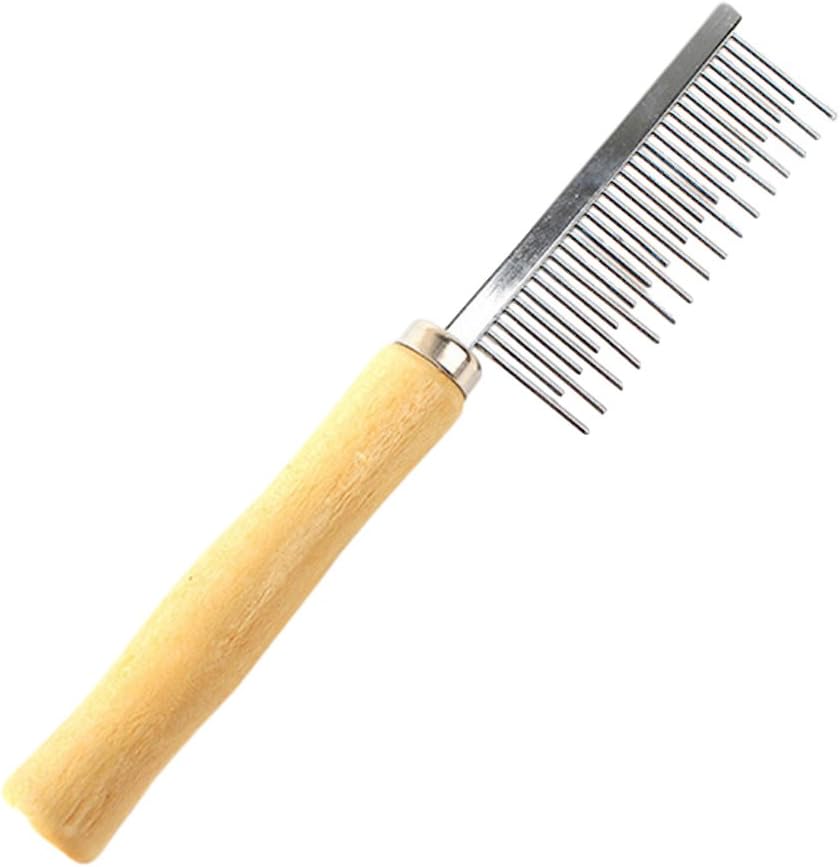 All Things Bunnies Wood Handled Rabbit Shedding Comb front view pet grooming tool