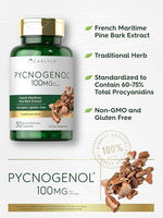 Gluten free and non-GMO Pycnogenol quick release capsules by Carlyle