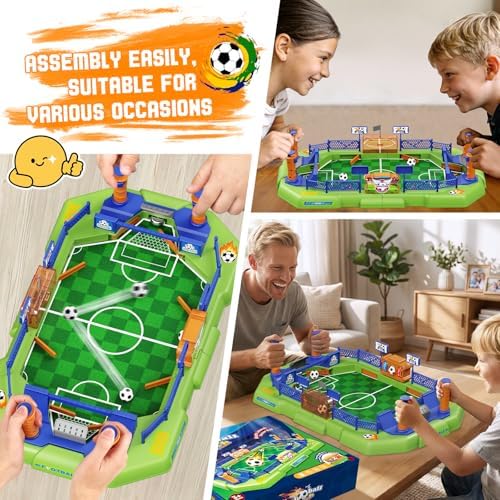 COUOMOXA children birthday gift mini soccer game assembly showing durable plastic parts