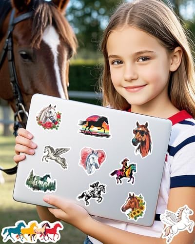 Waterproof horse decals applied to a water bottle