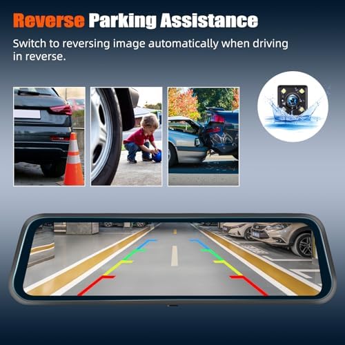 AMprime dual camera dash cam parking assistance lines