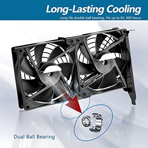 Side view of the ninety-two millimeter dual fan system demonstrating the physical thickness and clearance dimensions.
