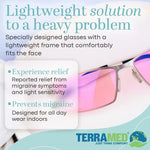 Close up of Terramed Sparrow FL-41 lens tint for light sensitivity